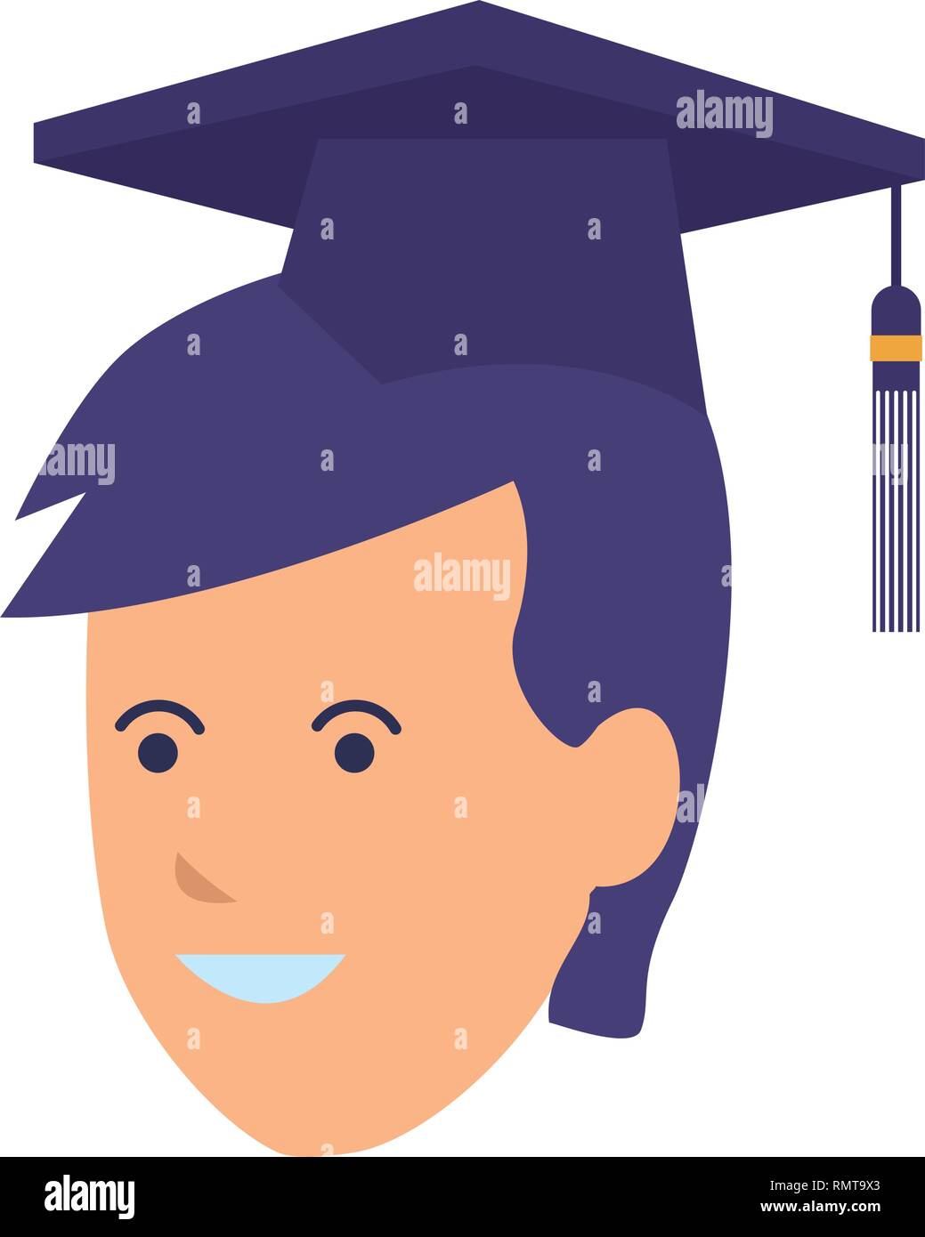 young man head graduation hat Stock Vector Image & Art - Alamy