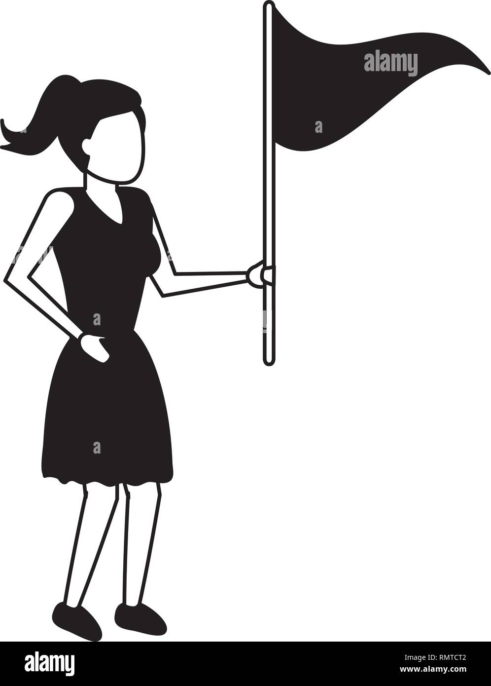 business woman with flag Stock Vector Image & Art Alamy