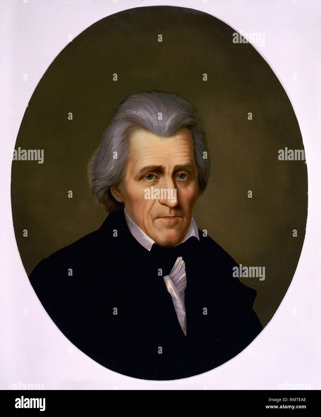 Andrew Jackson (1767-1845), Seventh President of the United States, Head and Shoulders Portrait, Chromolithograph Stock Photo