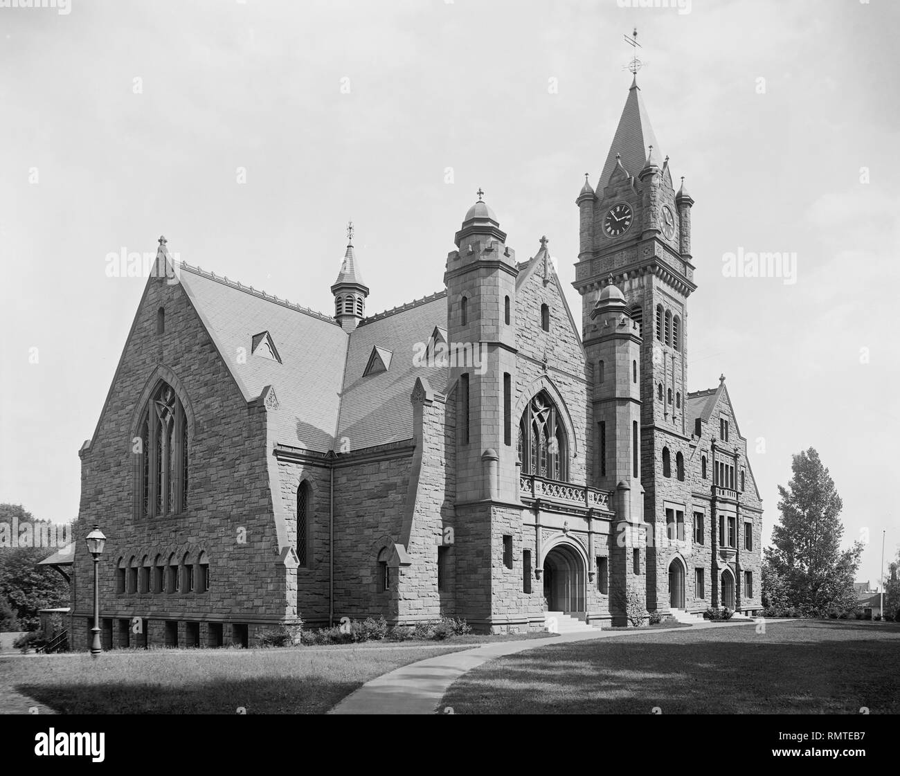 Mary Lyon Hall, Mount Holyoke College, South Hadley, Massachusetts, USA, Detroit Publishing Company, 1900 Stock Photo