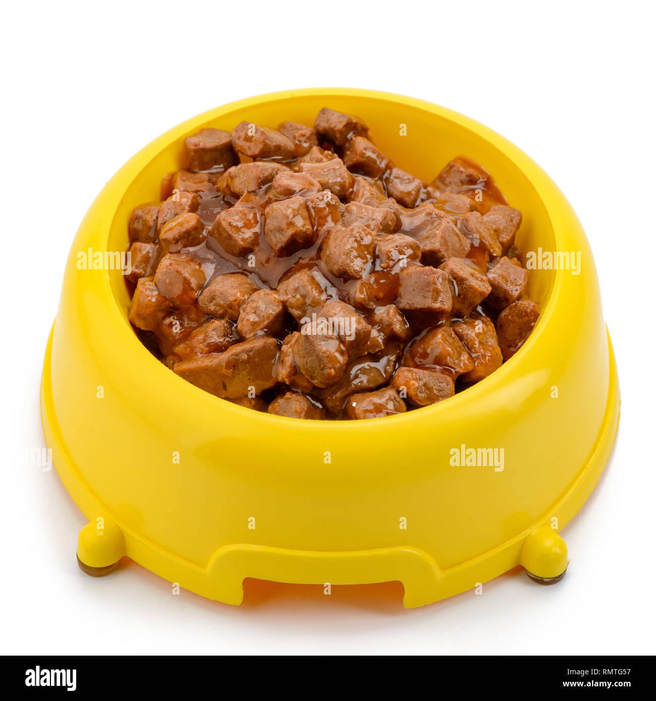 Bowl of wet pet food Stock Photo - Alamy