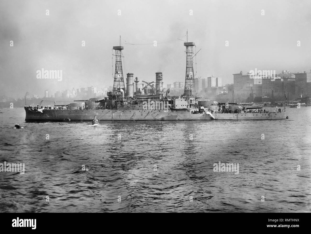 USS South Carolina, Bain News Service, 1910 Stock Photo