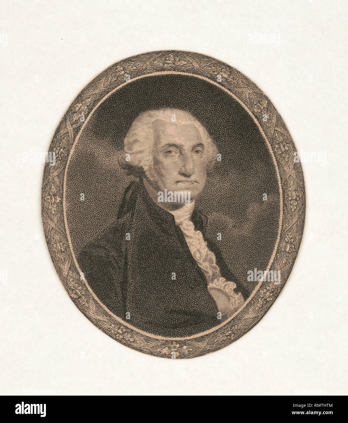 George Washington (1732-99) First President of the United States, Half-Length Portrait, Engraving Stock Photo