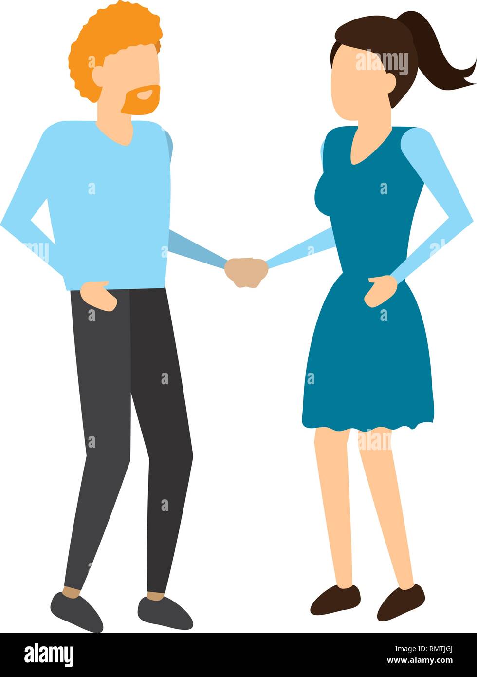 man and woman holding hands Stock Vector Image &amp; Art - Alamy