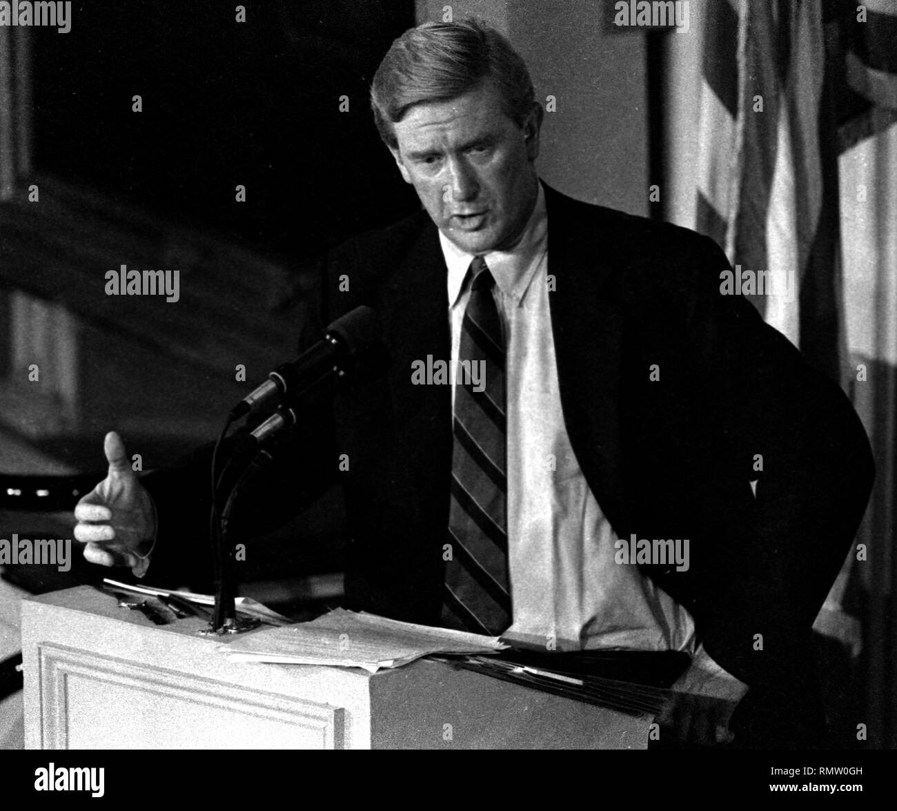Former Massachusetts Governor Bill Weld announced he will run against President Donald Trump for the Republican Presidential nomination in 2020, Weld in this image was photographed during a Massachusetts gubernatorial debate in Boston Ma USA photo by Bill Belknap 1995 Stock Photo