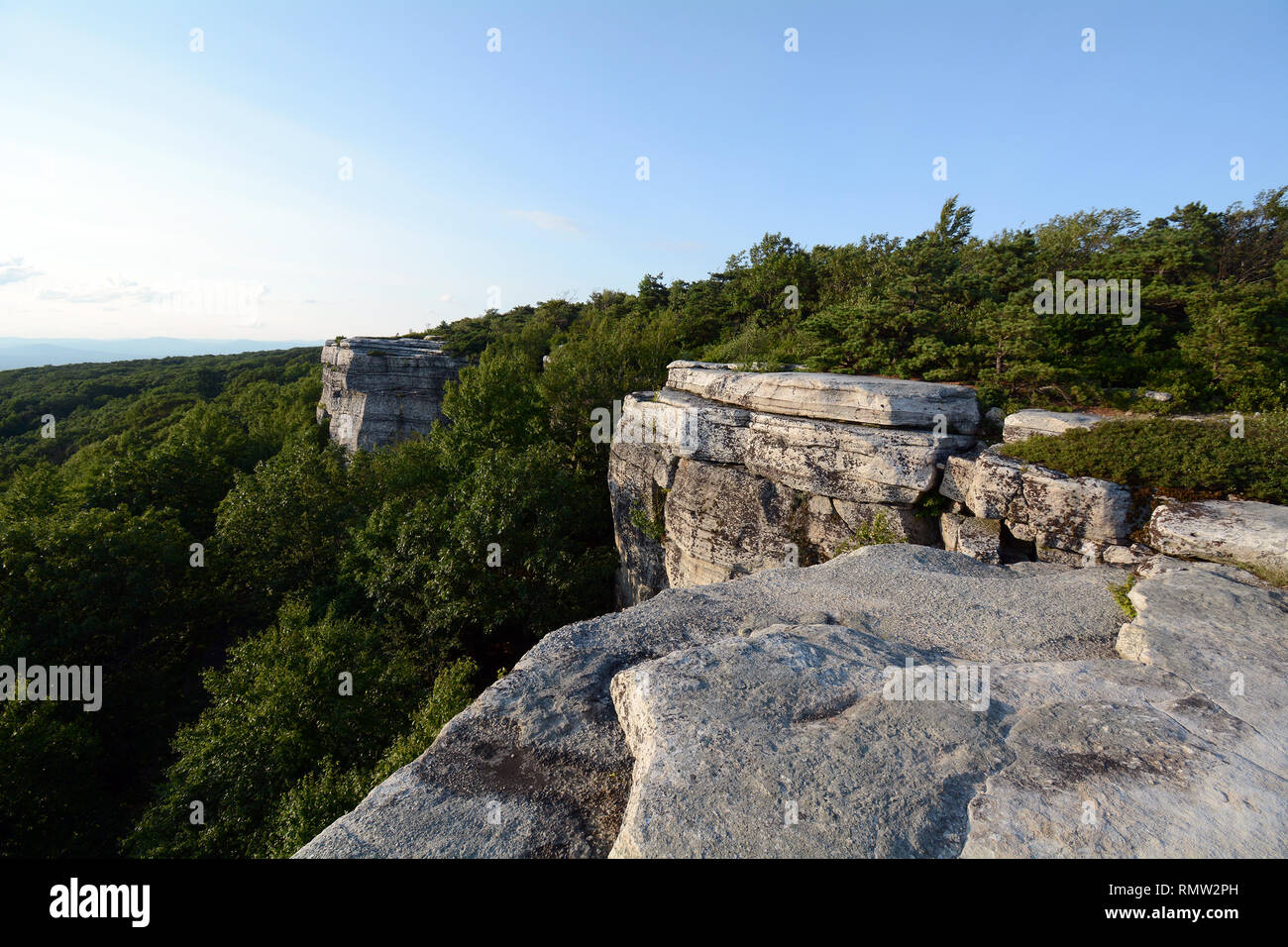 Looking Out From Ridge In Minnewaska State Park Preserve Stock Photo