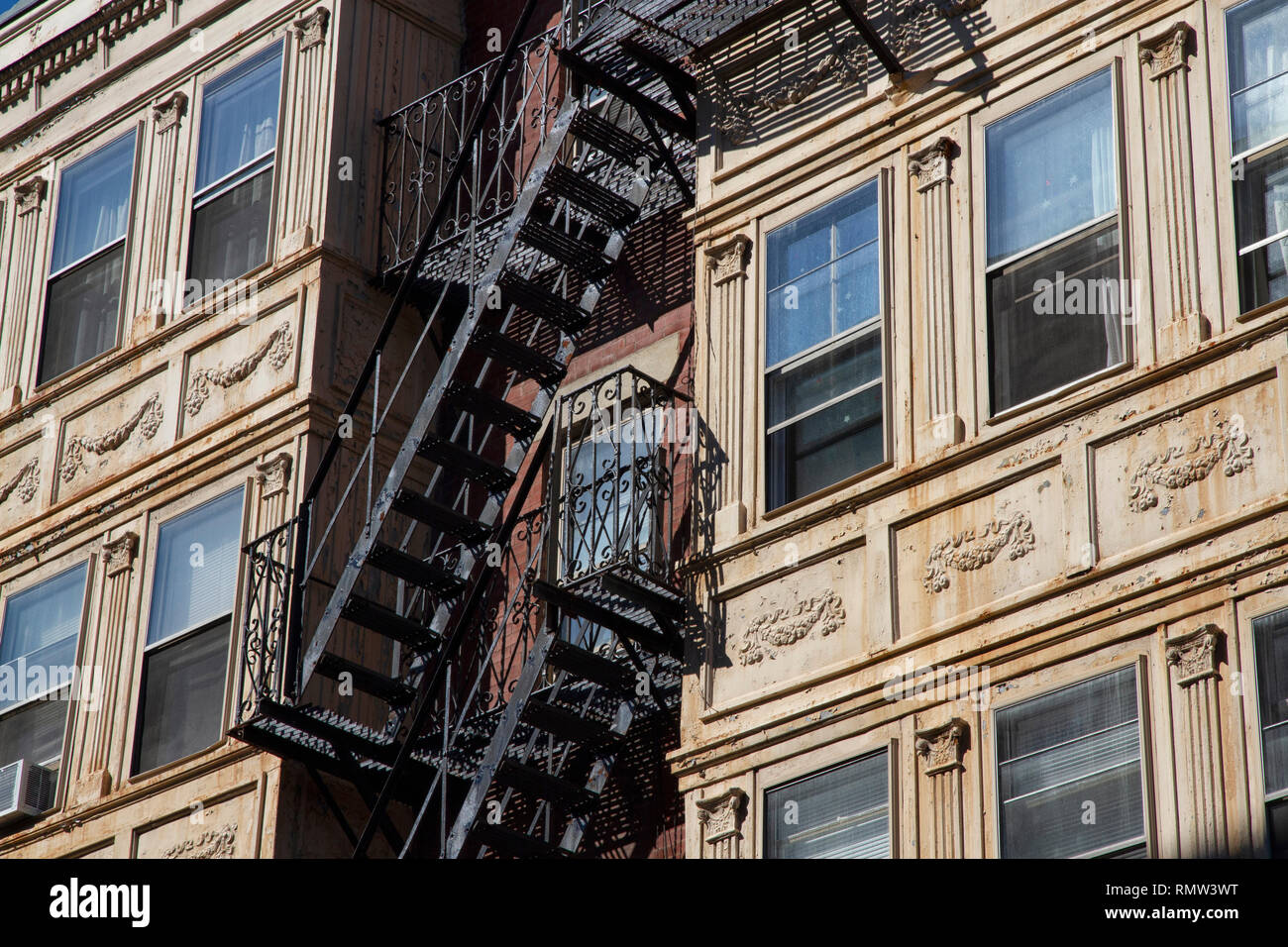 Iron Fire escape stairsdowntown back alley architecturesteel and