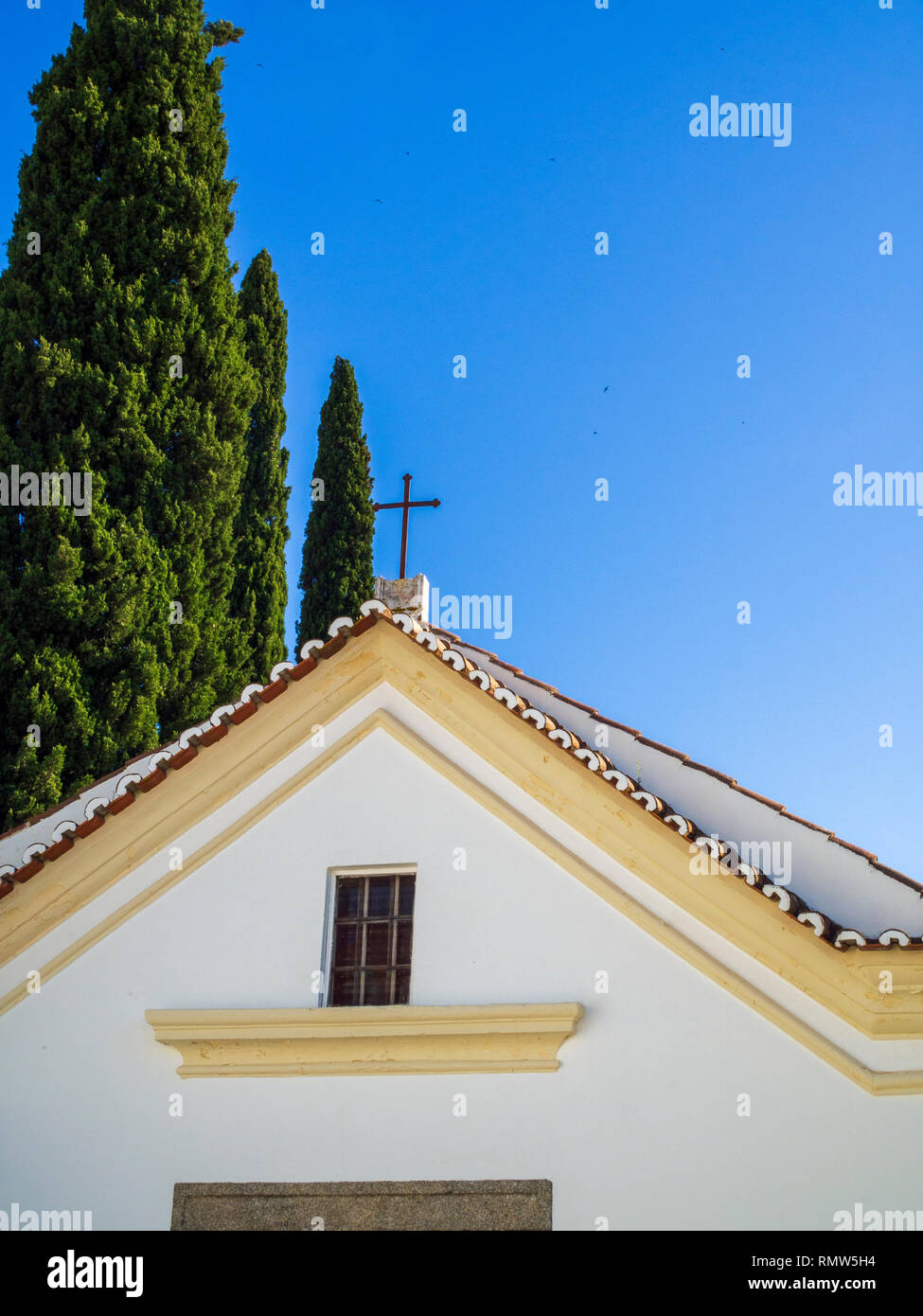 A church roof in Evora, Portugal. Stock Photo