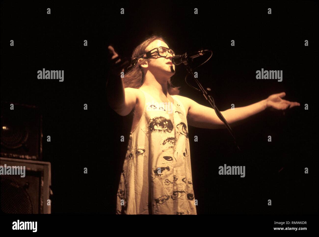 Drummer Jon Fishman of the jam band Phish is shown performing on stage