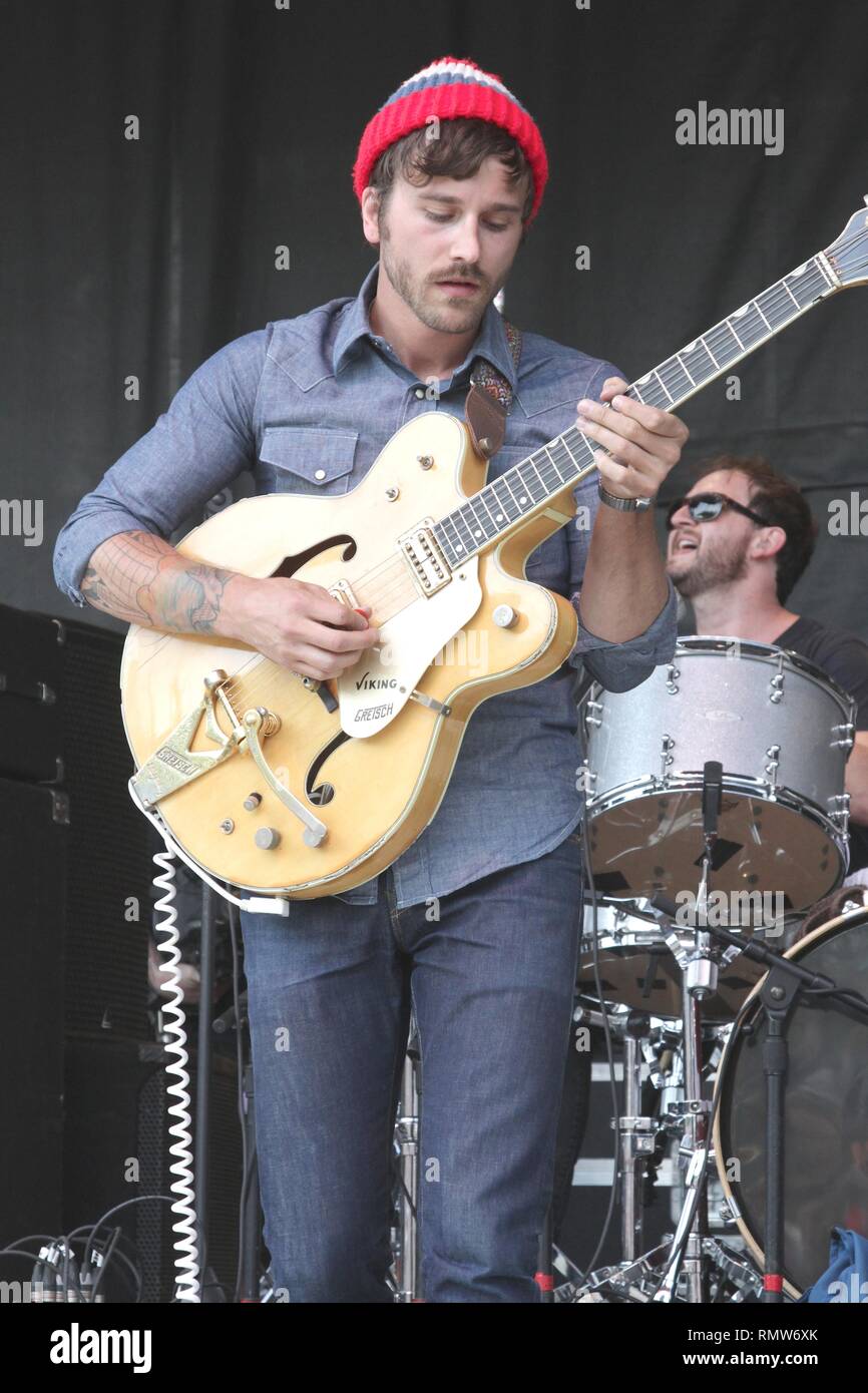 Singer & guitarist John Gourley is shown performing on stage during a ...