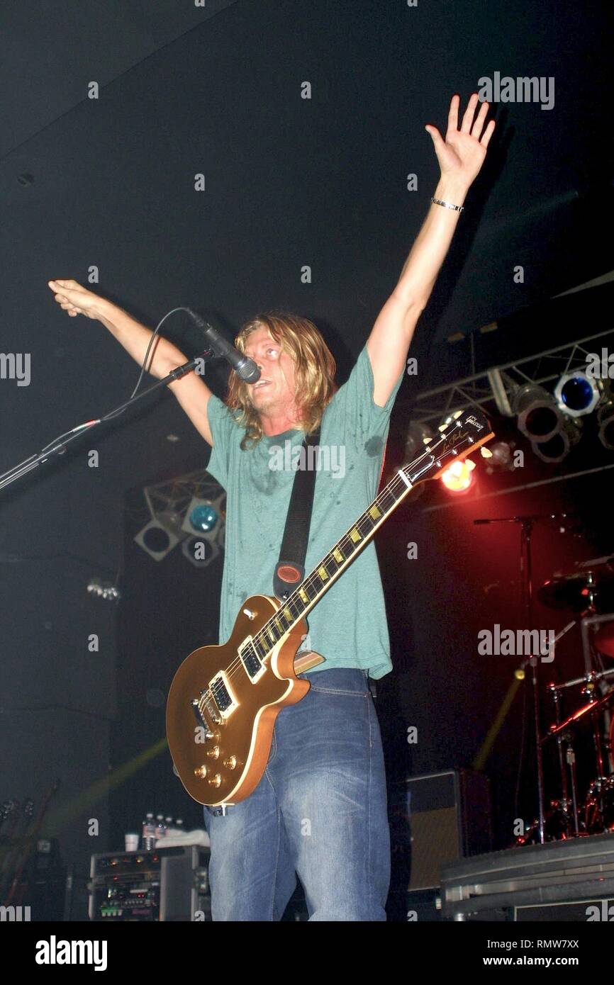 Songwriter, singer and guitarist Wes Scantlin of the post grunge band Puddle  Of Mudd, is shown performing on stage during a "live" concert appearance  Stock Photo - Alamy