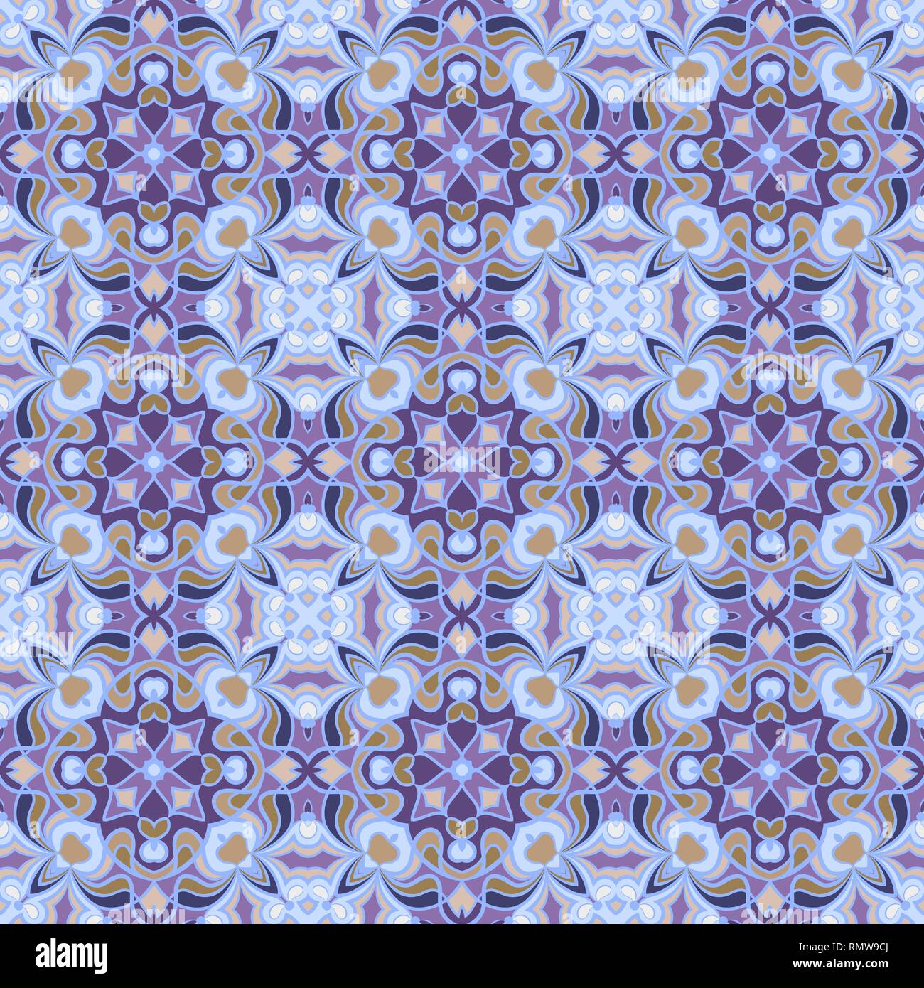 Decorative seamless pattern in oriental style. Square elements for