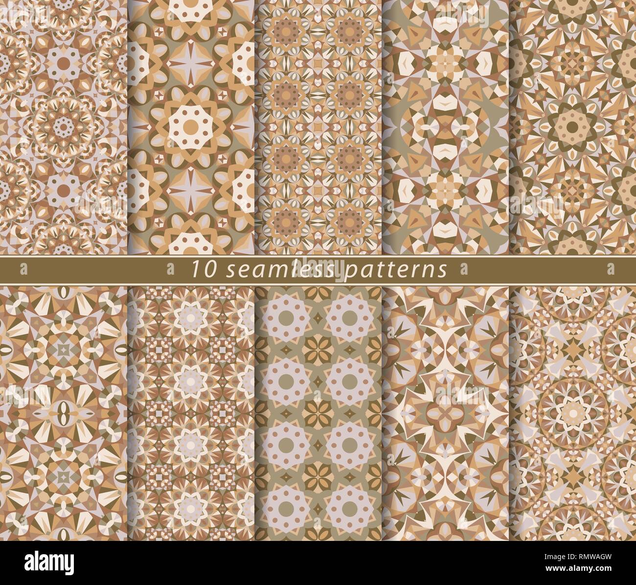 Vector set of ten seamless floral patterns. Decorative and design ...