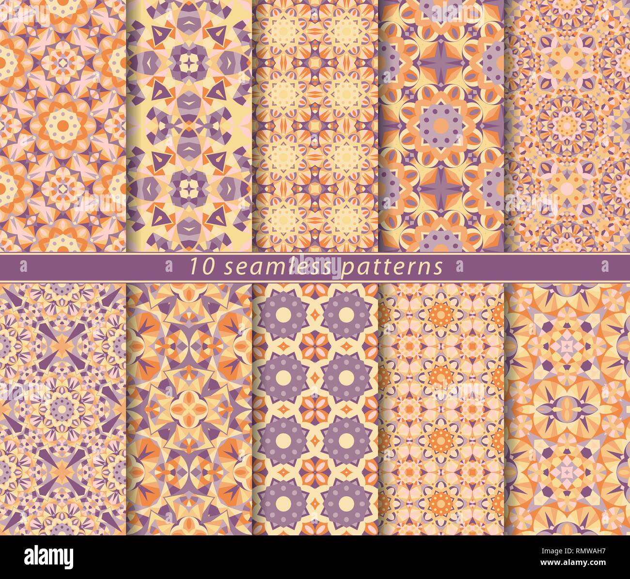 Vector set of ten seamless floral patterns. Decorative and design ...