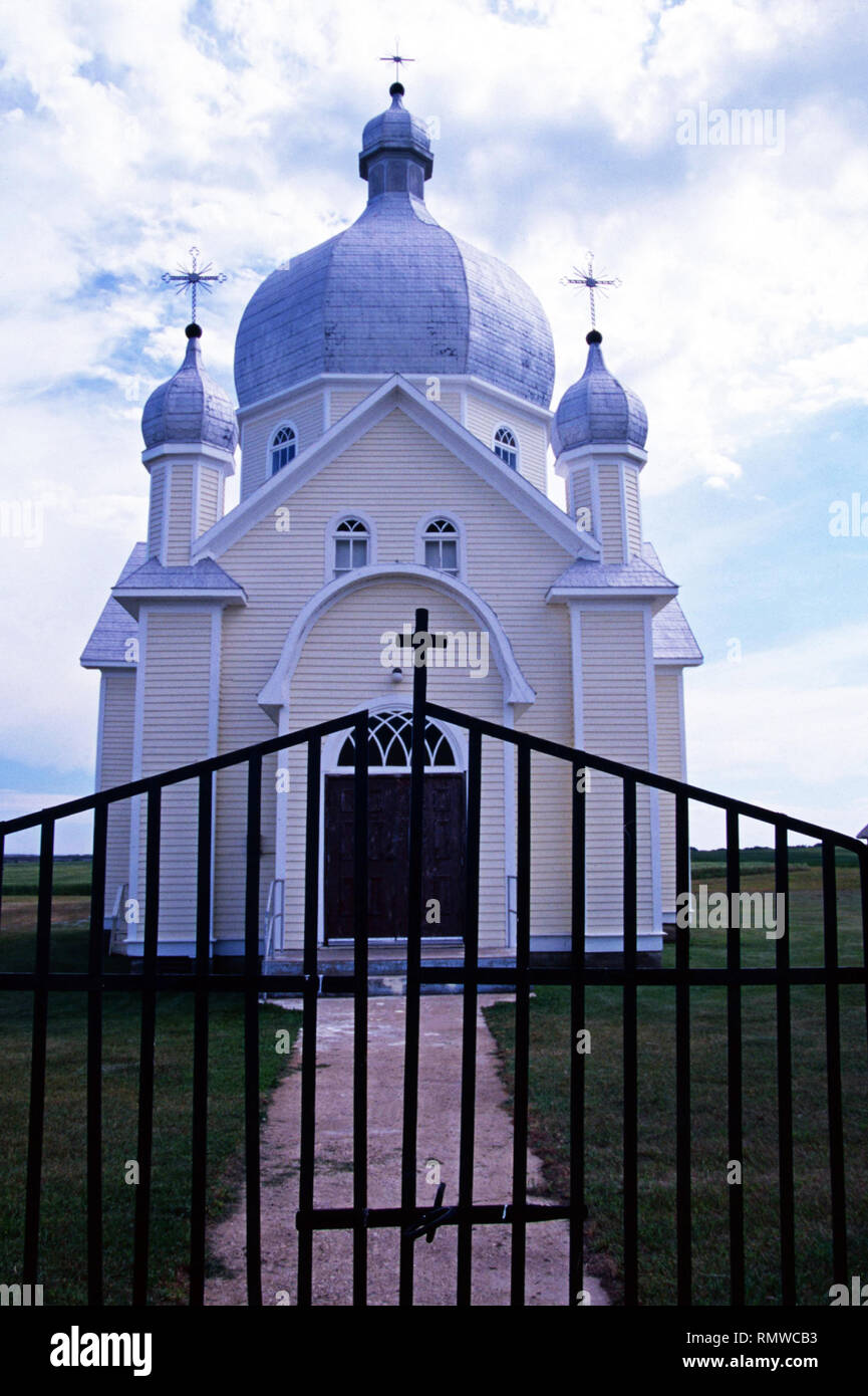The Ukrainian Orthodox church at Smuts,Saskatchewan,Canada Stock Photo