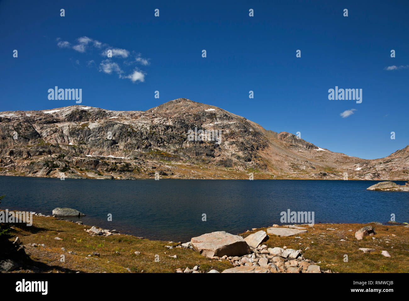 WY03764-00...WYOMING - View from the Beartooth Highlakes Trail in the Beartooth Mountains area of the Shoshone National Forest. Stock Photo