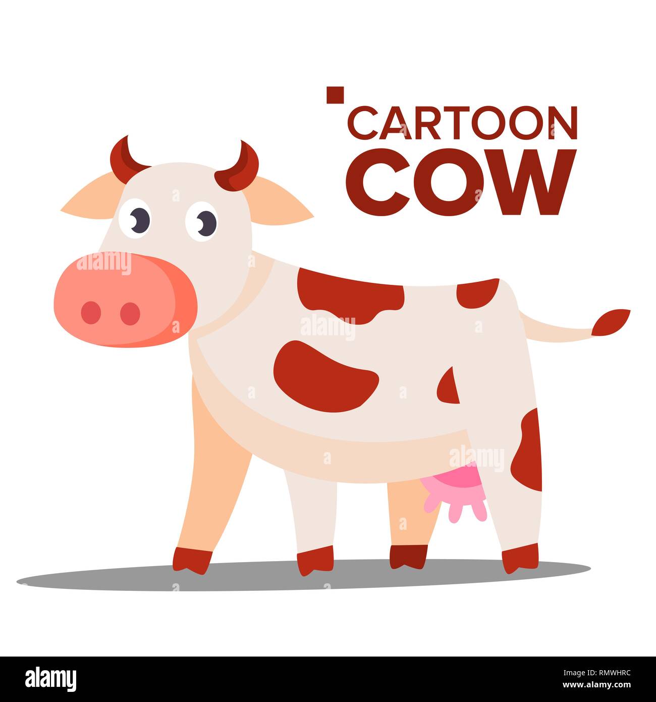 Cow Vector. Animal. Isolated Flat Cartoon Illustration Stock Vector Image &  Art - Alamy