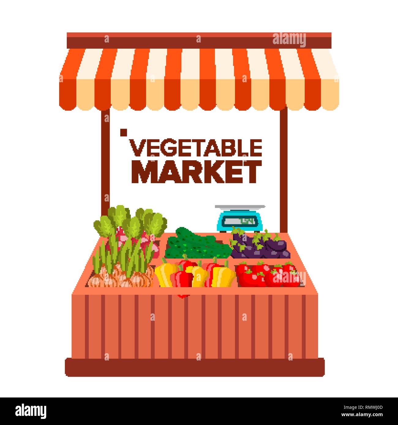 Fruit And Vegetable Stall Stock Vector Images Alamy