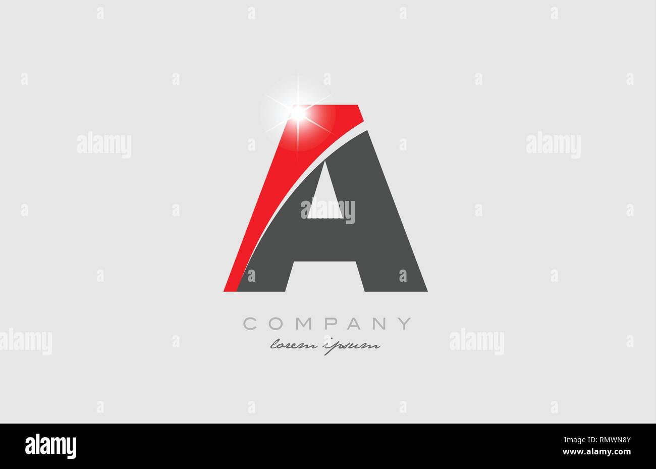 letter a in grey red color alphabet logo icon design suitable for a ...