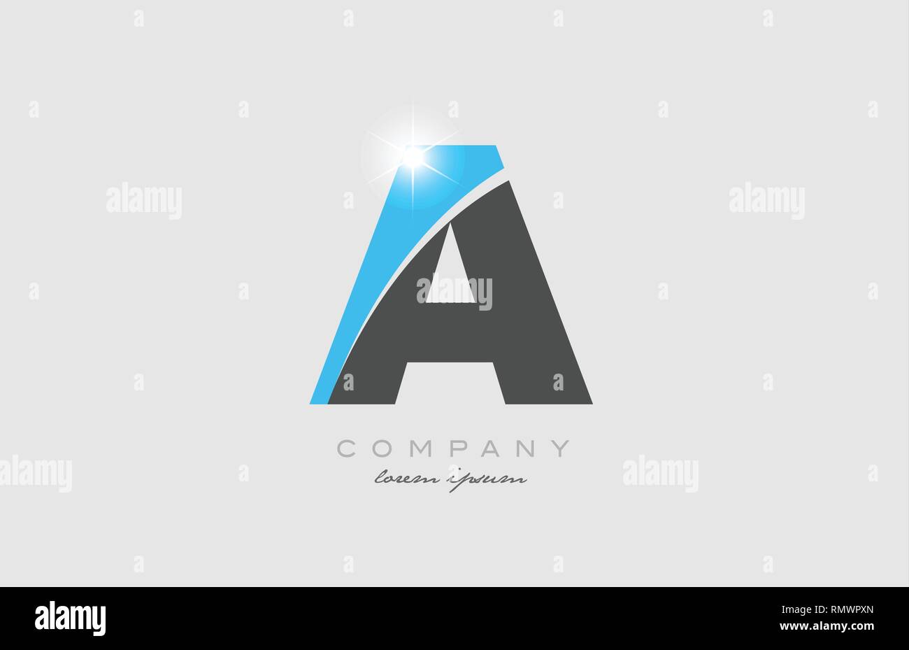 letter a in grey blue color alphabet logo icon design suitable for a ...