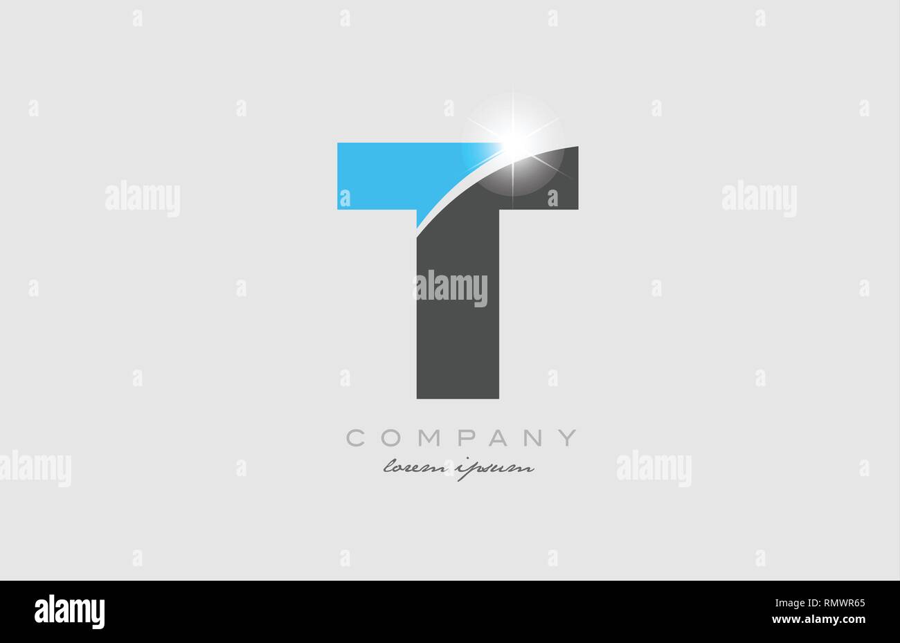 Letter T In Grey Blue Color Alphabet Logo Icon Design Suitable For A Company Or Business Stock Vector Image Art Alamy