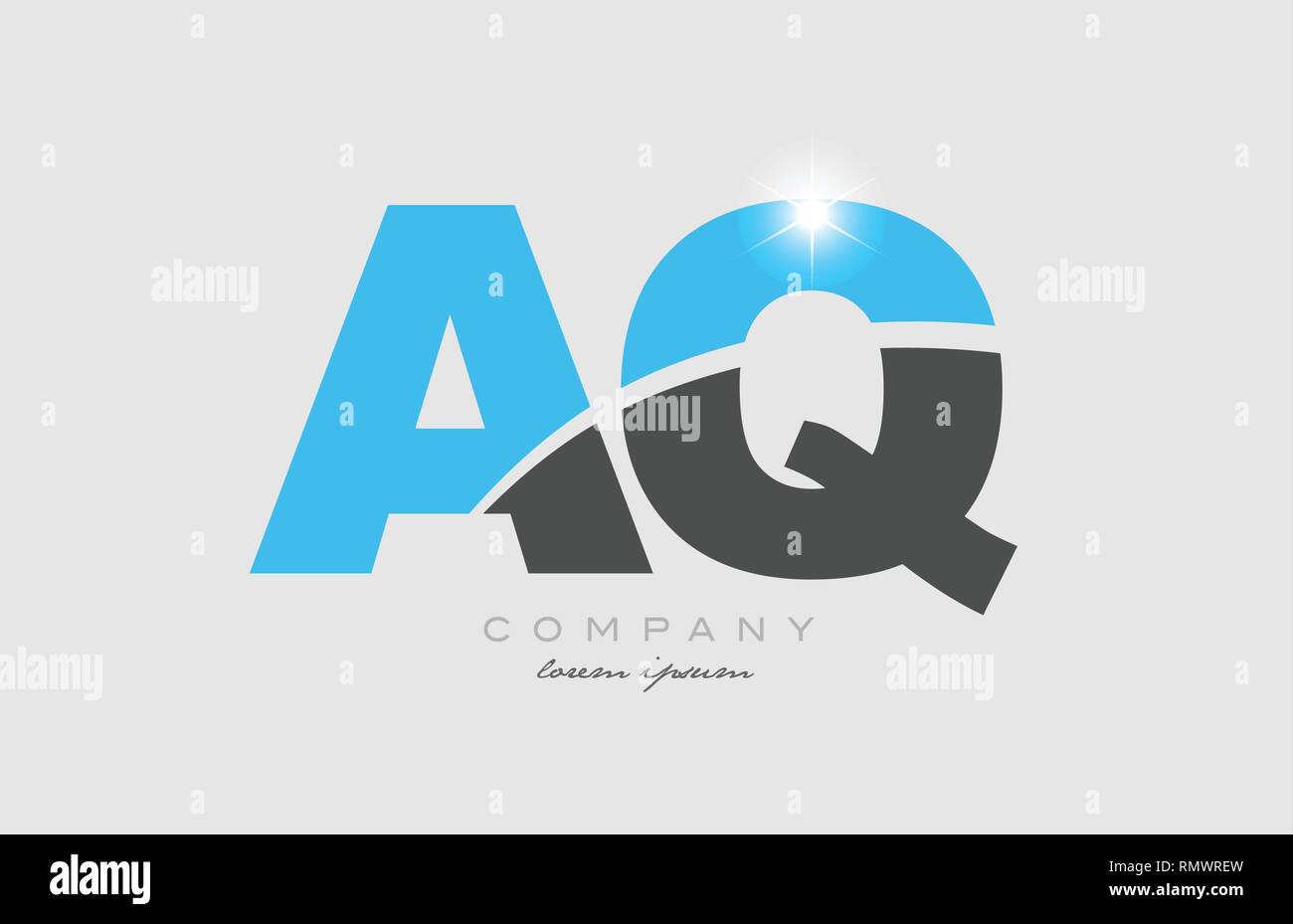 combination letter aq a q in grey blue color alphabet logo icon design ...