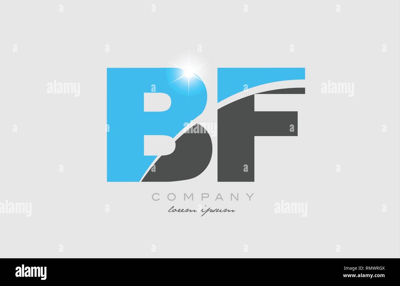 combination letter bf b f in grey blue color alphabet logo icon design ...