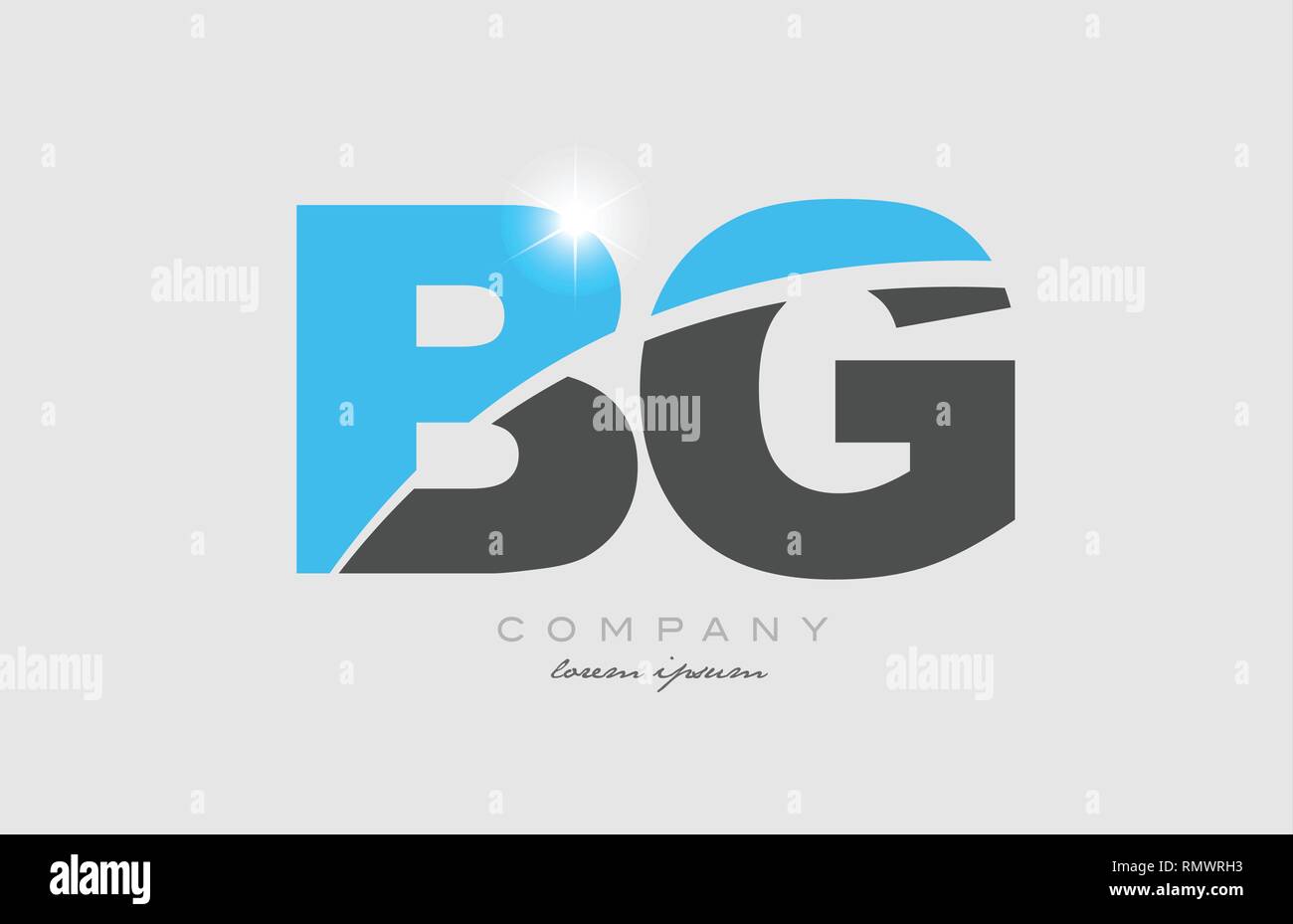 combination letter bg b g in grey blue color alphabet logo icon design ...