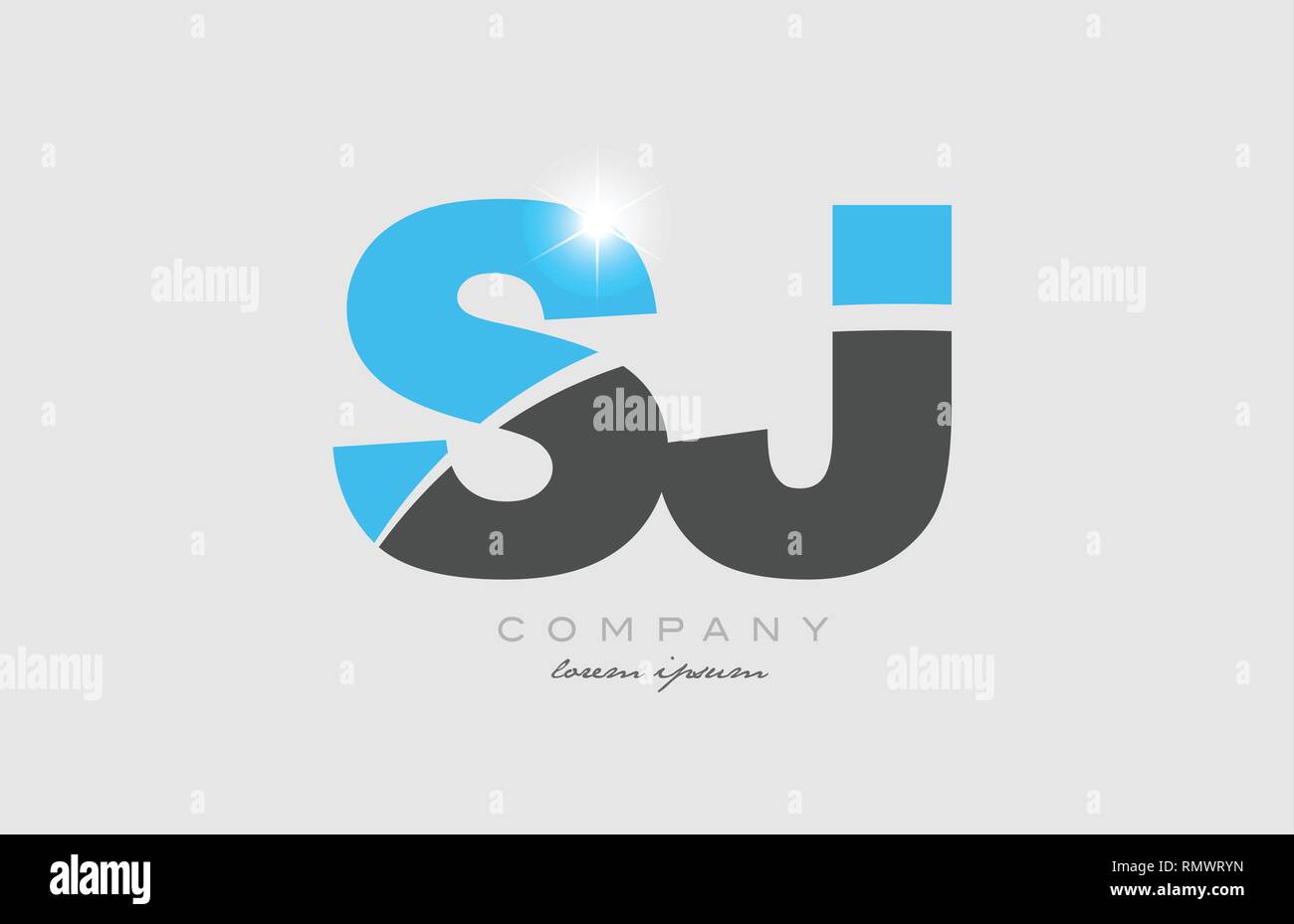 combination letter sj s j in grey blue color alphabet logo icon design ...