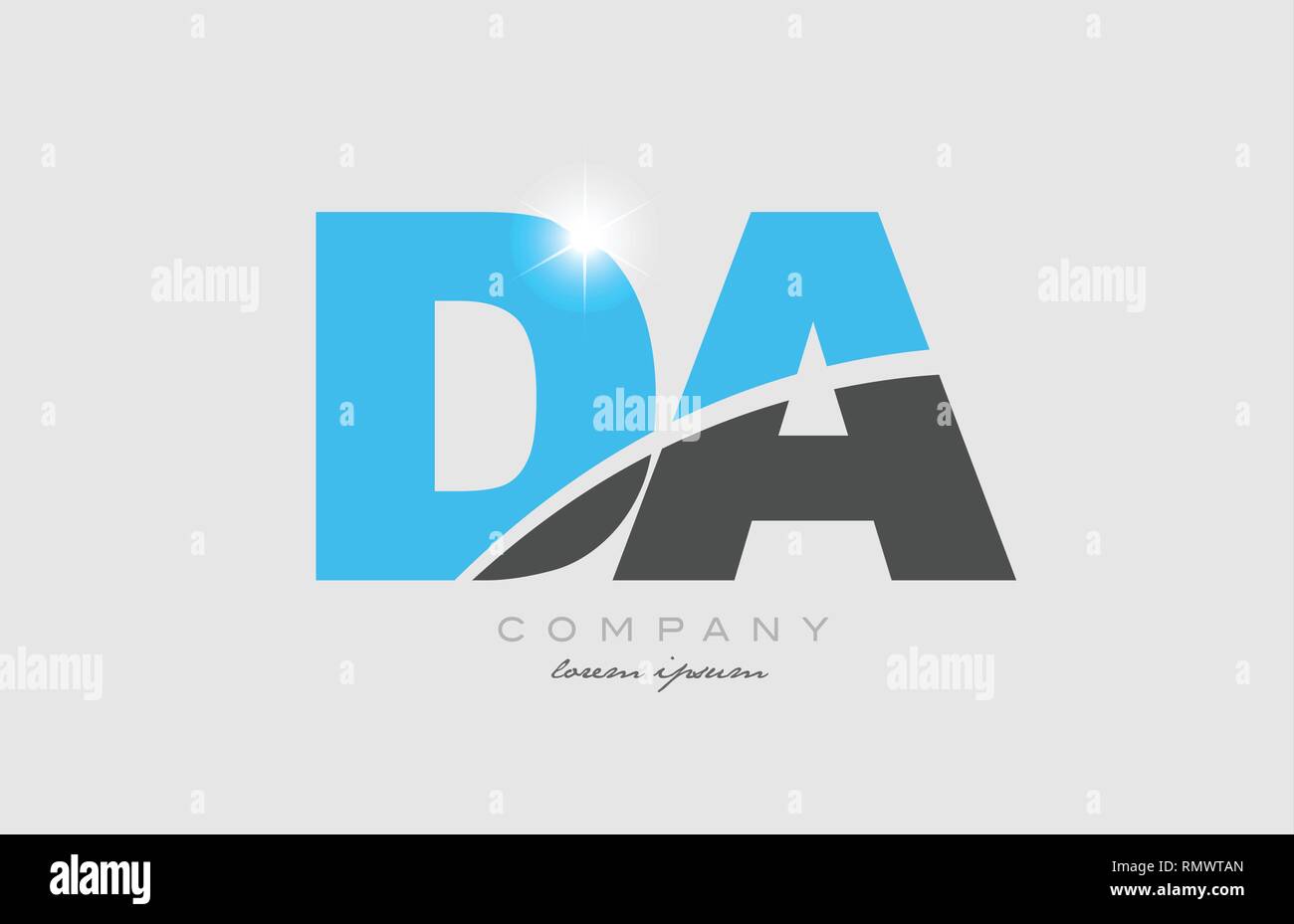 combination letter da d a in grey blue color alphabet logo icon design ...