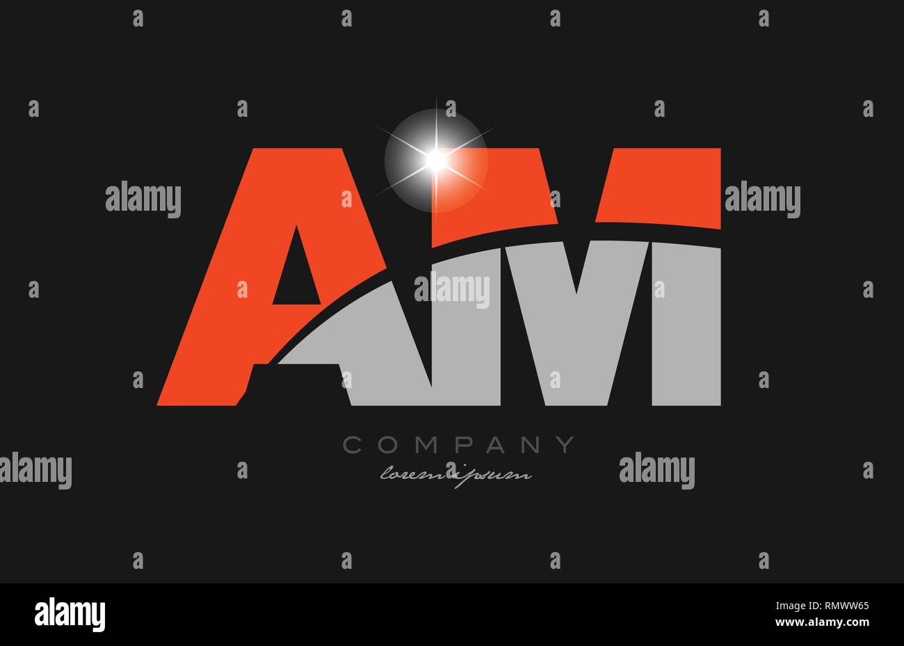 combination letter am a m in grey orange color alphabet logo icon ...