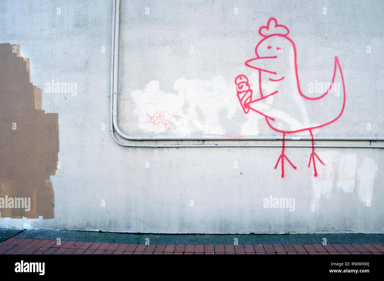 Someone spray painted graffiti onto a wall in San Rafael, CA Stock ...