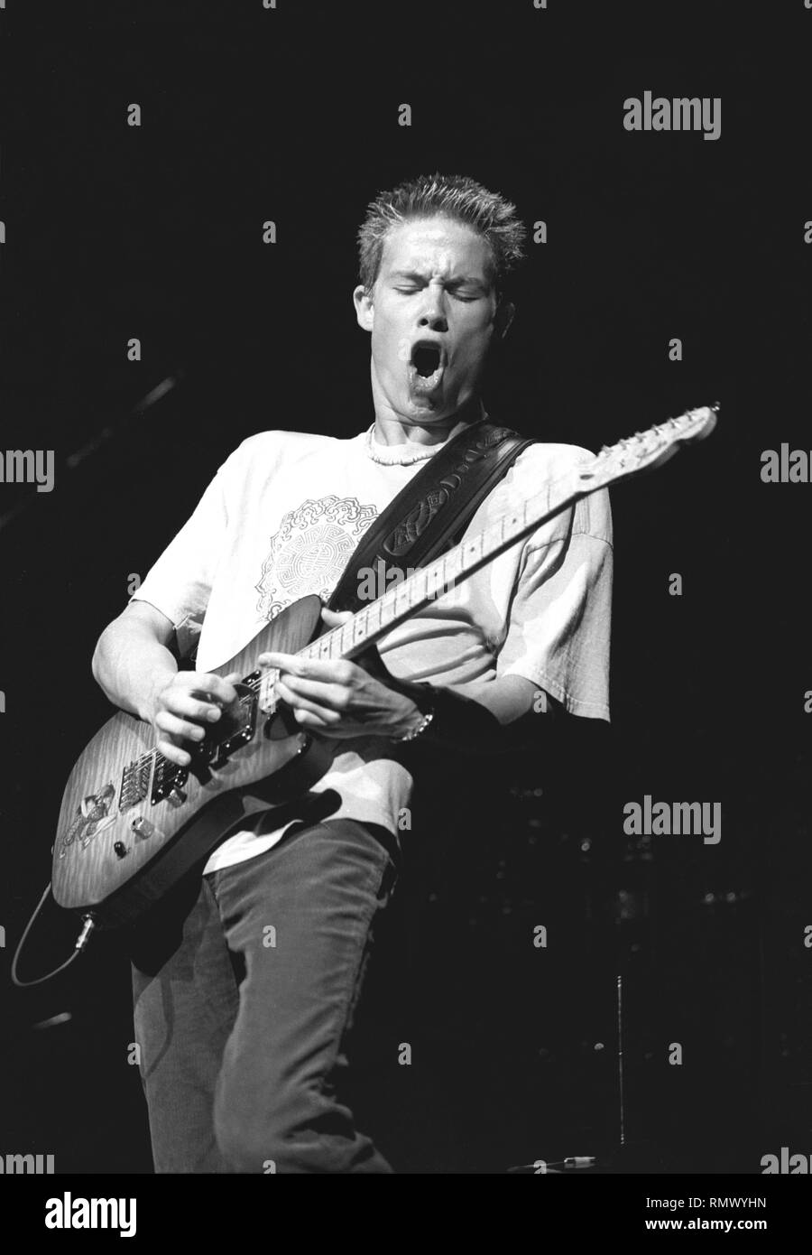 Singer, songwriter and guitarist, Jonny Lang, is shown performing on