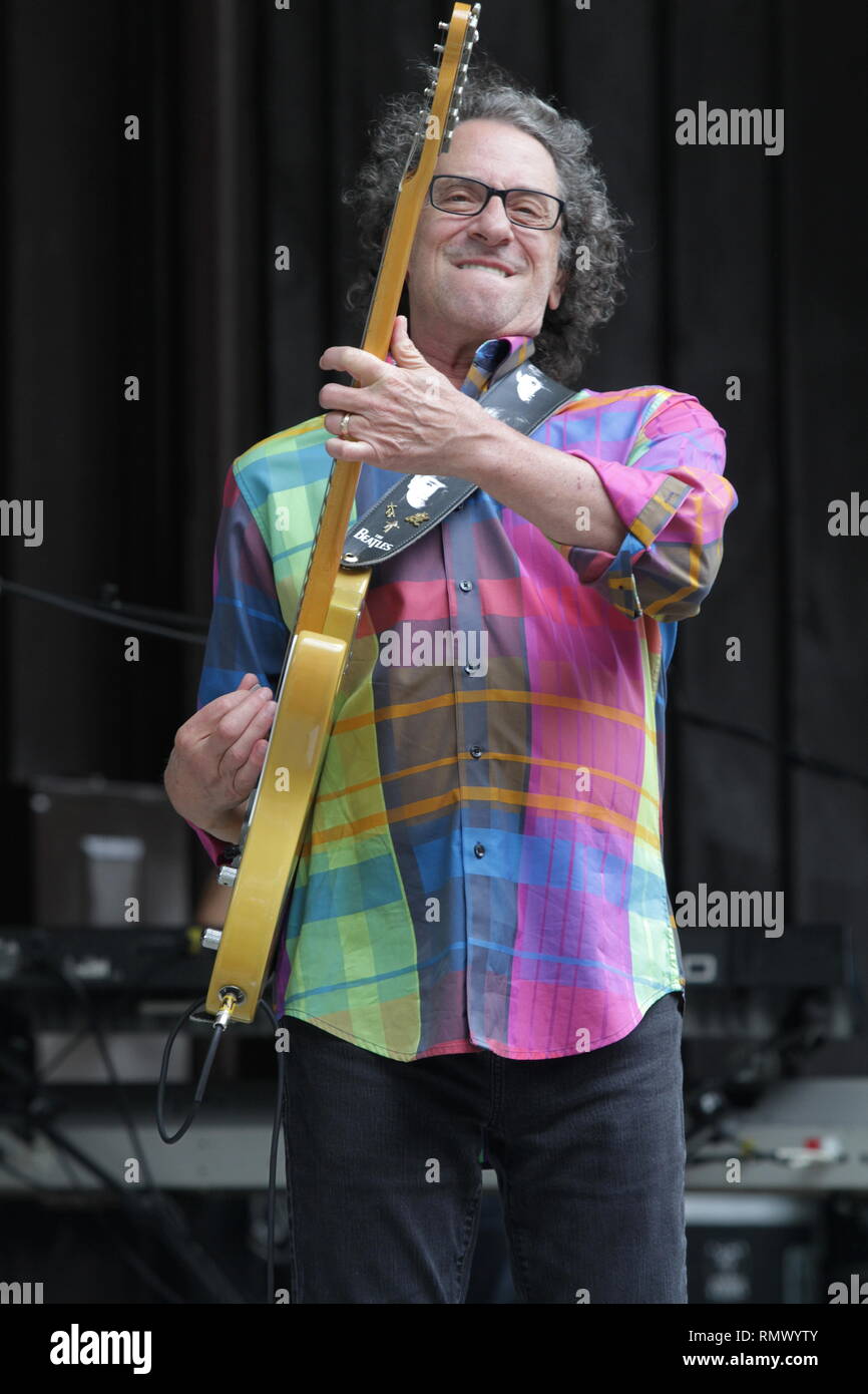 Musician Gary Lewis of Gary Lewis & the Playboys is shown performing on stage during a "live" concert appearance. Stock Photo