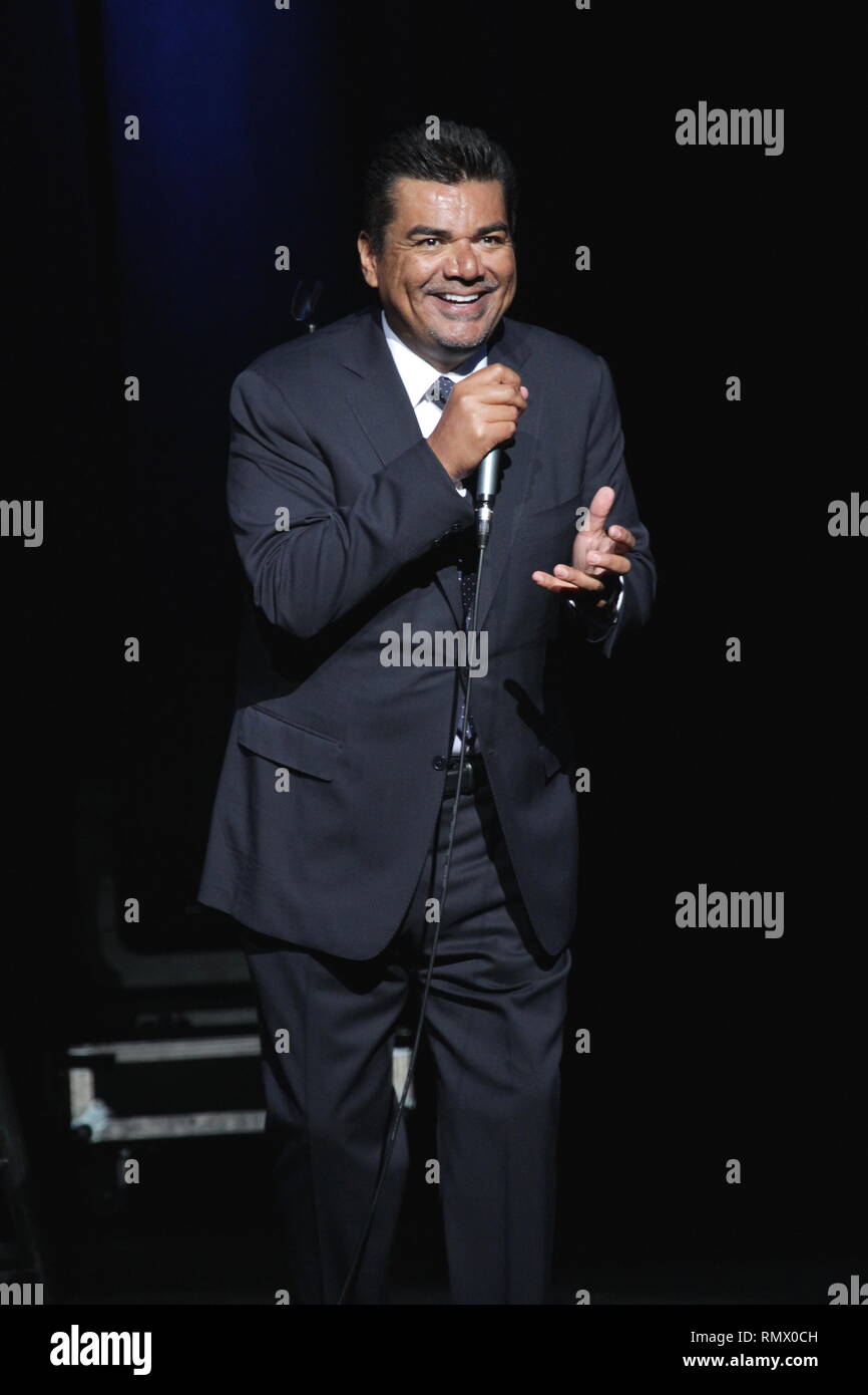 Comedian, actor, and talk show host George Lopez is shown performing on  stage during a "live" stand up appearance Stock Photo - Alamy