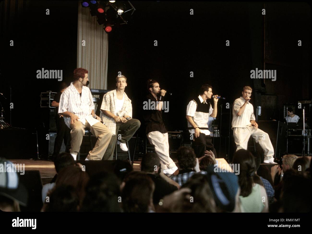 The pop group 'N Sync  is shown performing on stage during a 'live' concert appearance. Stock Photo