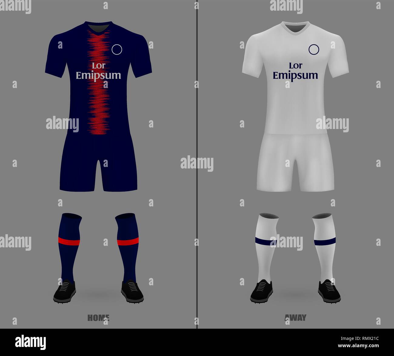 football kit PSG 2018-19, shirt template for soccer jersey. Vector  illustration Stock Vector Image & Art - Alamy