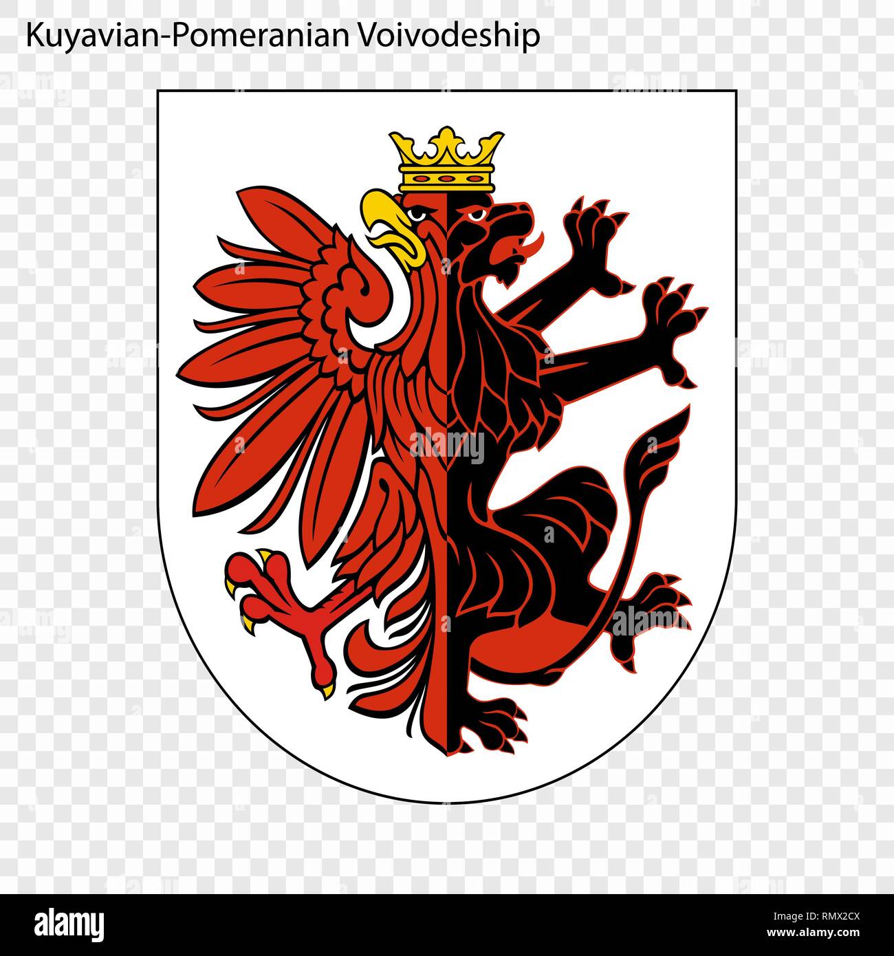 Emblem of Kuyavian-Pomeranian Voivodeship, state of Poland. Vector illustration Stock Vector