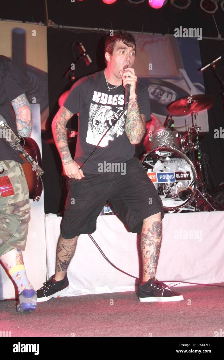 Singer Jordan the pop punk band New Found Glory on stage during a "live" concert appearance Stock Photo - Alamy