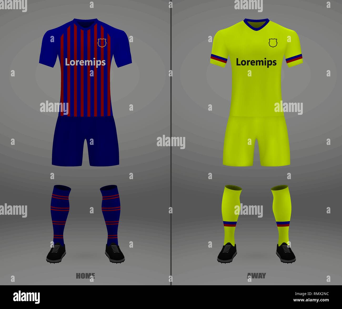 football kit Barcelona 2018-19, shirt template for soccer jersey. Vector  illustration Stock Vector Image & Art - Alamy