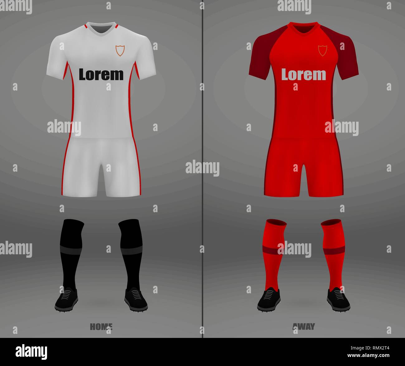football kit Sevilla 2018-19, shirt template for soccer jersey. Vector  illustration Stock Vector Image & Art - Alamy