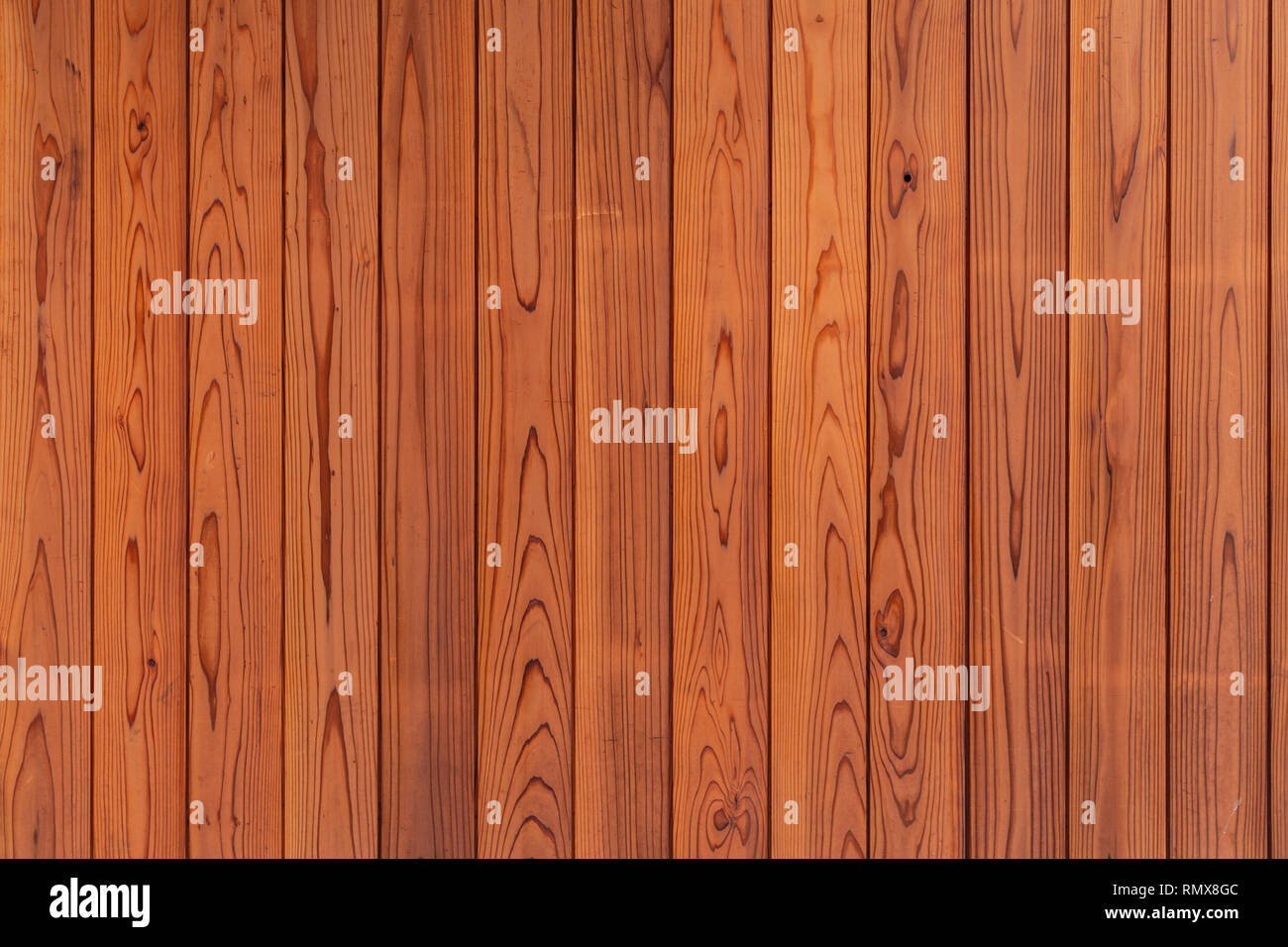 Japanese pine wood plank texture pattern for background Stock Photo