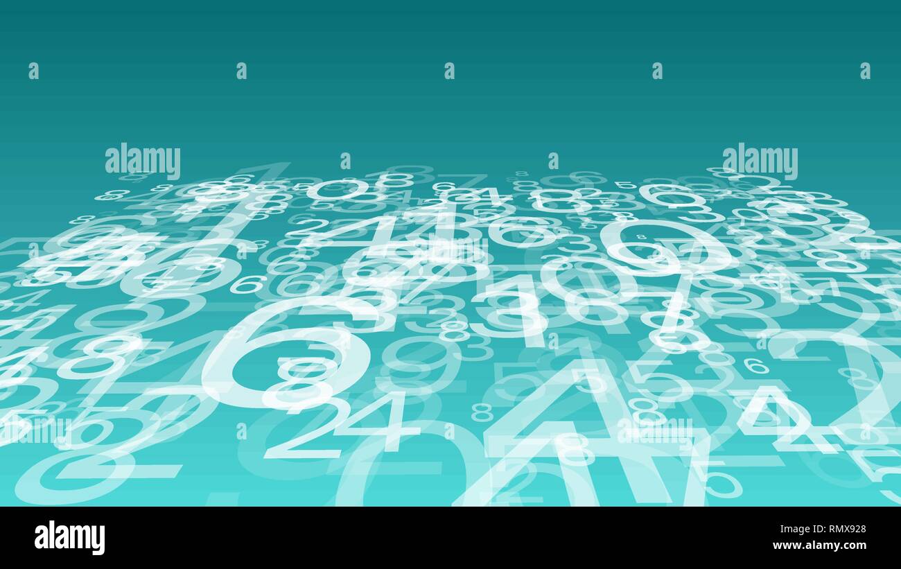 Random transparent numbers, abstract algorithm vector concept Stock Vector
