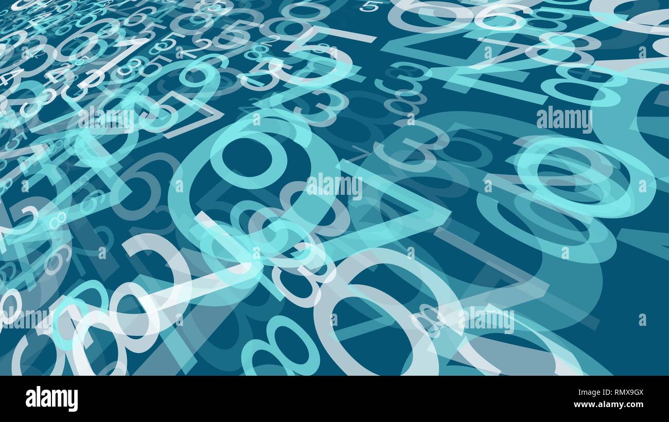 Artificial intelligence algorithm, abstract vector numbers Stock Vector