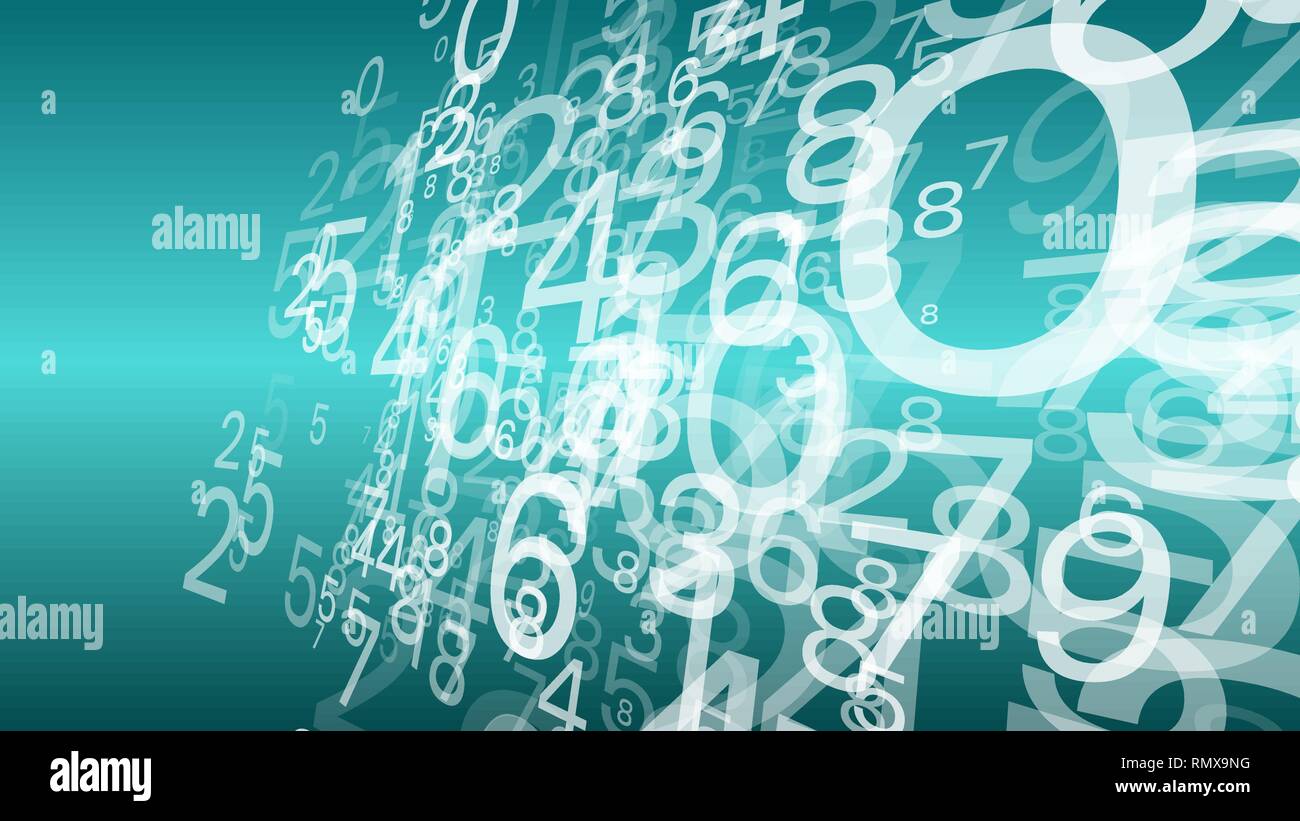 Computer cloud data storage, random numbers vector illustration Stock Vector