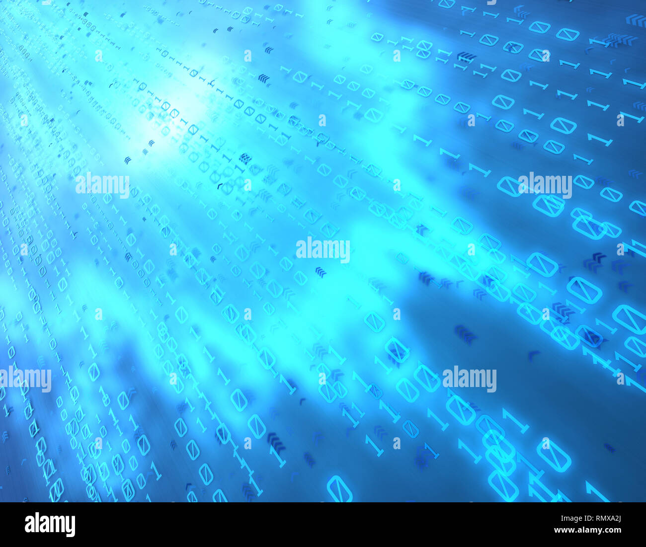 Network big data technology, data transmission and storage Stock Photo