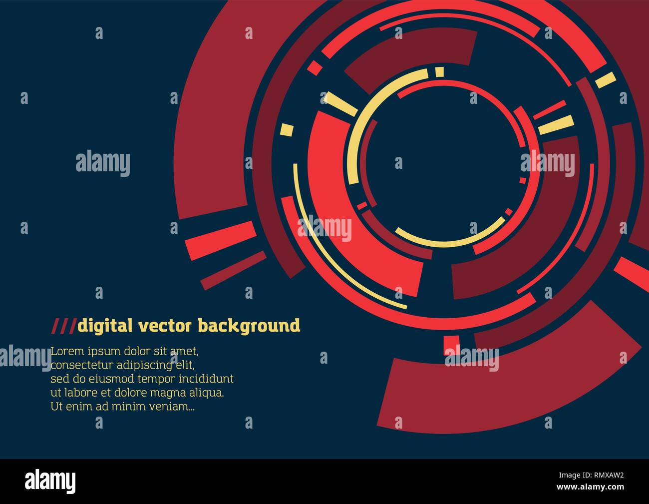 Abstract technology background with various technology elements Hi-tech communication concept background Stock Vector