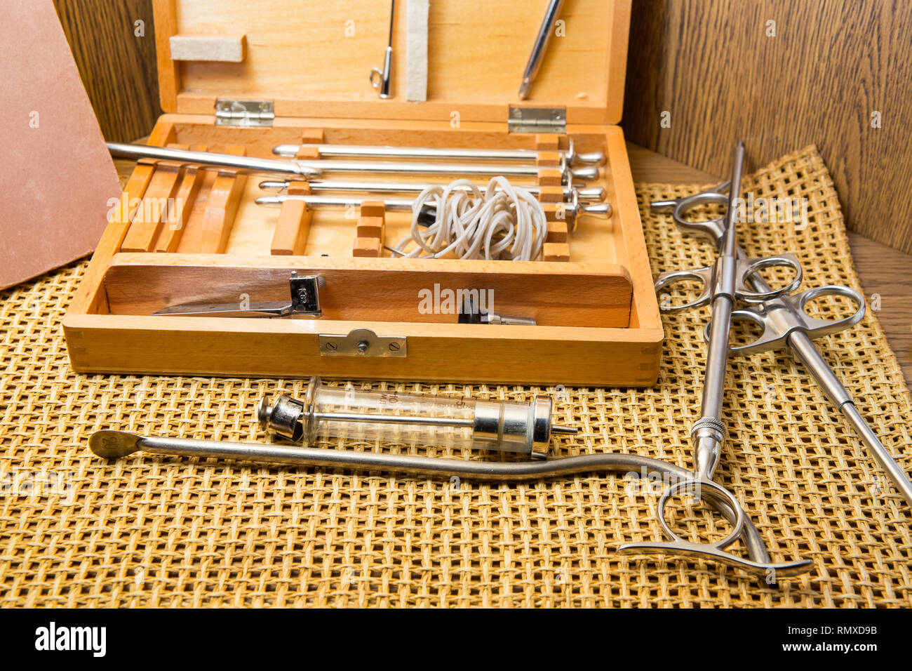 Old medical and surgical instruments in museum Stock Photo Alamy