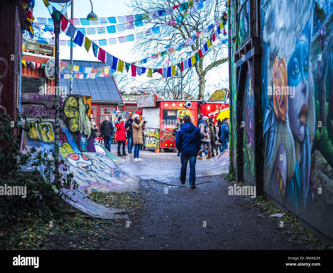 Hippy town Christiania in Copenhagen, Denmark Stock Photo