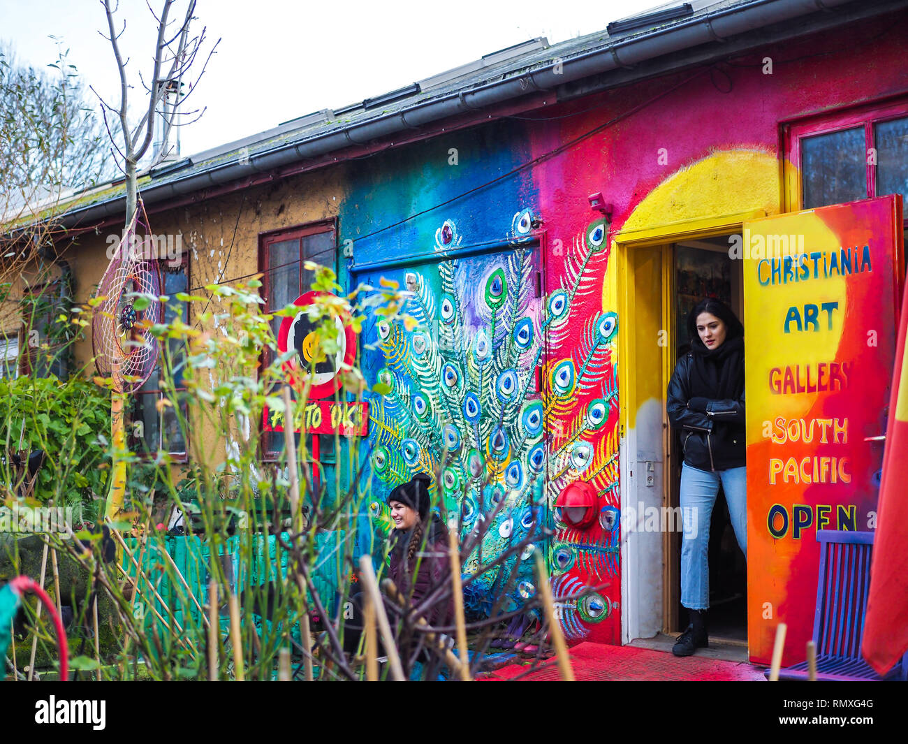 Hippy town Christiania in Copenhagen, Denmark Stock Photo